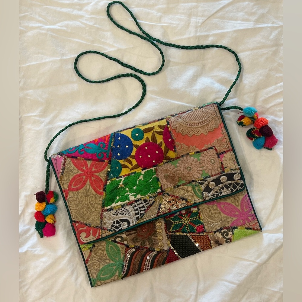Multi Color Ethnic Patchwork Embellished Envelope… - image 2